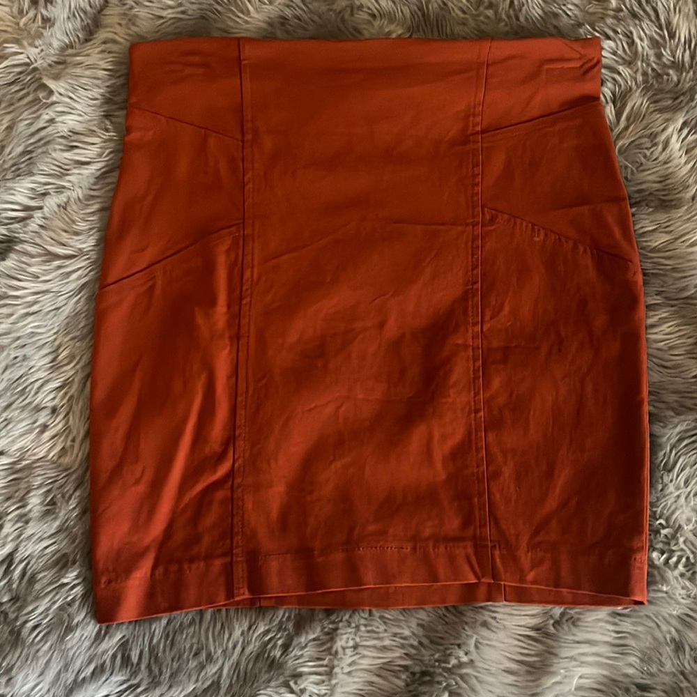 Burnt orange mini skirt
